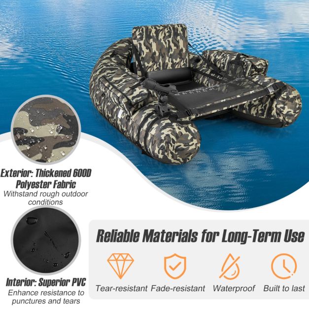 Coast Opblaasbare Vissersboot - Max.150 kg - Camouflage - PVC - 146x109x44 cm