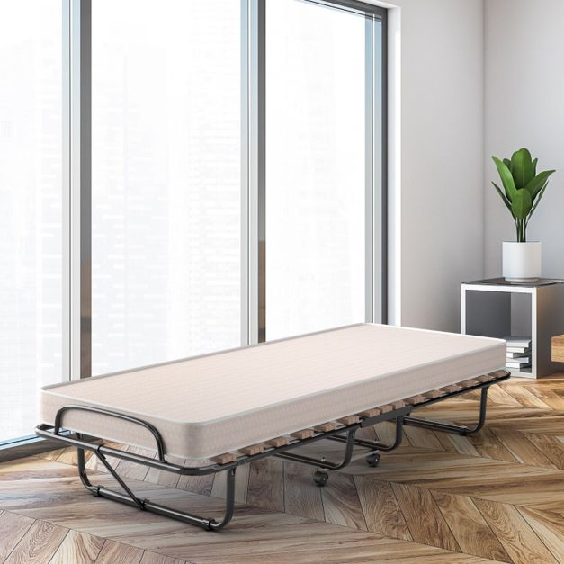 Coast Bed - Opvouwbaar - Tot 120kg. - Incl. Traagschuim Matras - 80 x 190 x 39 cm - Beige