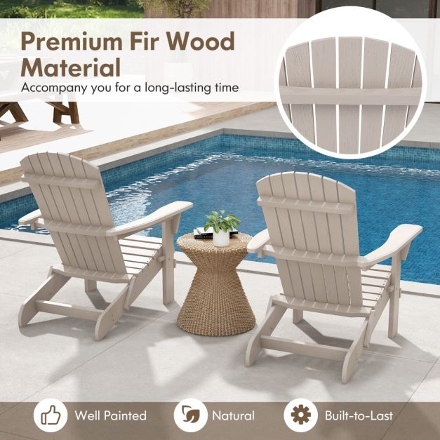 Coast Adirondack Stoel - Opvouwbaar - Hout - Ergonomisch - Hoge Rugleuning - 89 x 71 x 94 cm - Grijs