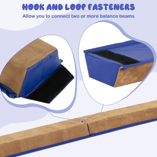 Coast Evenwichtsbalk - Opvouwbaar - EVA- & EPE-schuim - Max 73Kg - 240 x 15 x 6,5cm - Blauw