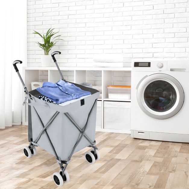 coast Boodschappentrolley – Inklapbaar – 90 liter – 66 x 46 x 94,5 cm – Grijs