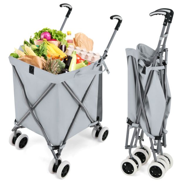 coast Boodschappentrolley – Inklapbaar – 90 liter – 66 x 46 x 94,5 cm – Grijs