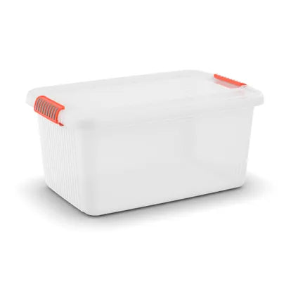 Keter Kis K Latch Opbergbox - 43 L - 6 Stuks - Stapelbaar & Nestbaar - Transparant - Kunststof