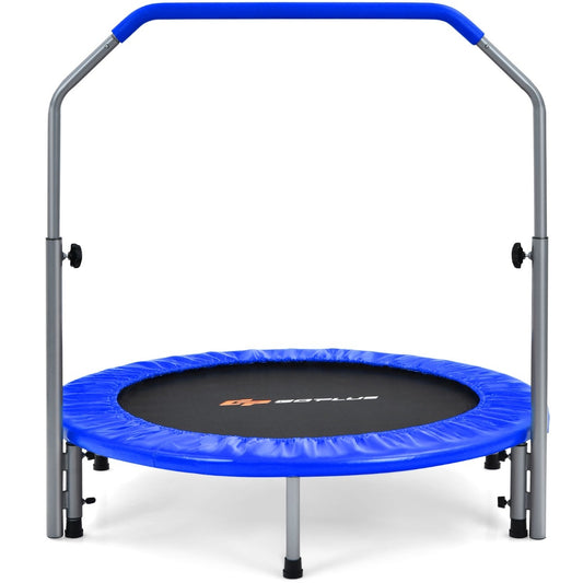Coast Ø101 cm opvouwbare mini -trampoline fitness trampoline met hoogte verstelbare handgreep blauw + zwart