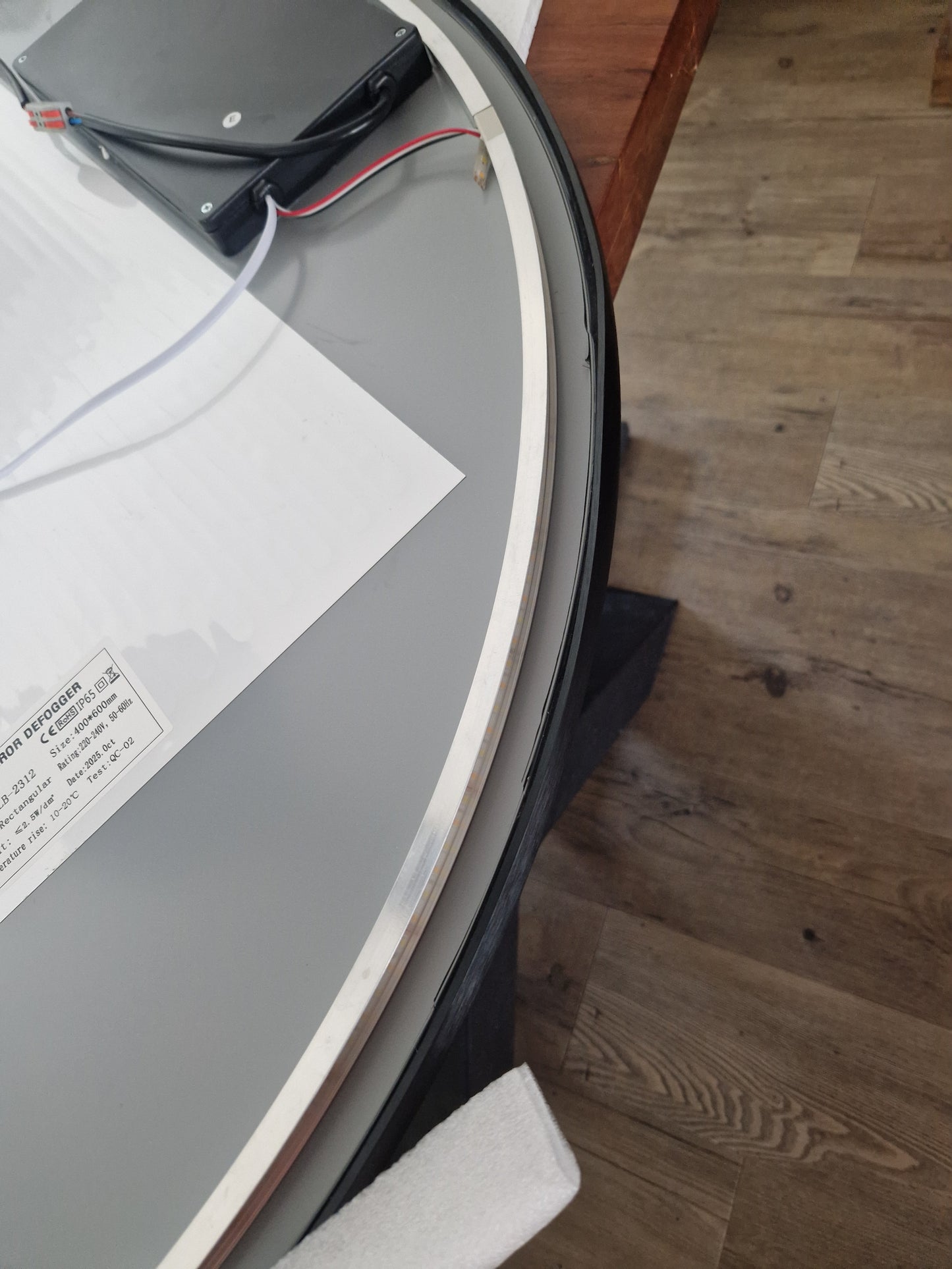 Mirlux Badkamerspiegel met LED Verlichting & Verwarming – Wandspiegel Rond – Anti Condens Douchespiegel - Mat Zwart - 100CM