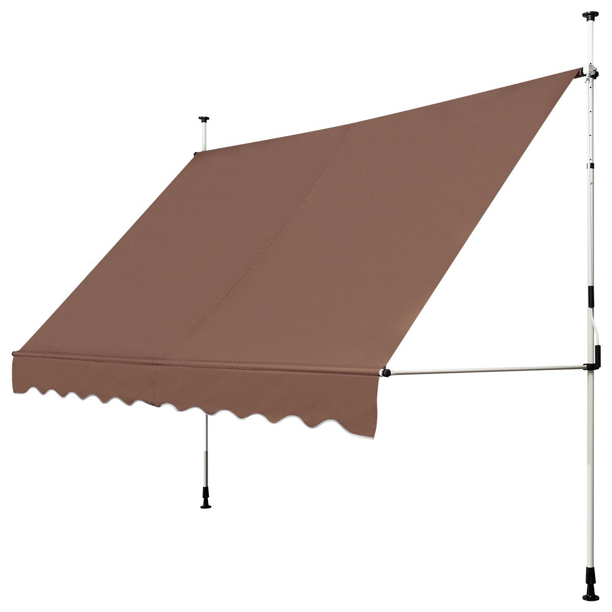Coast Zonnescherm 300x120 cm Hoogteverstelbaar Bruin – Uitschuifbare Markies voor Balkon, Terras of Raam