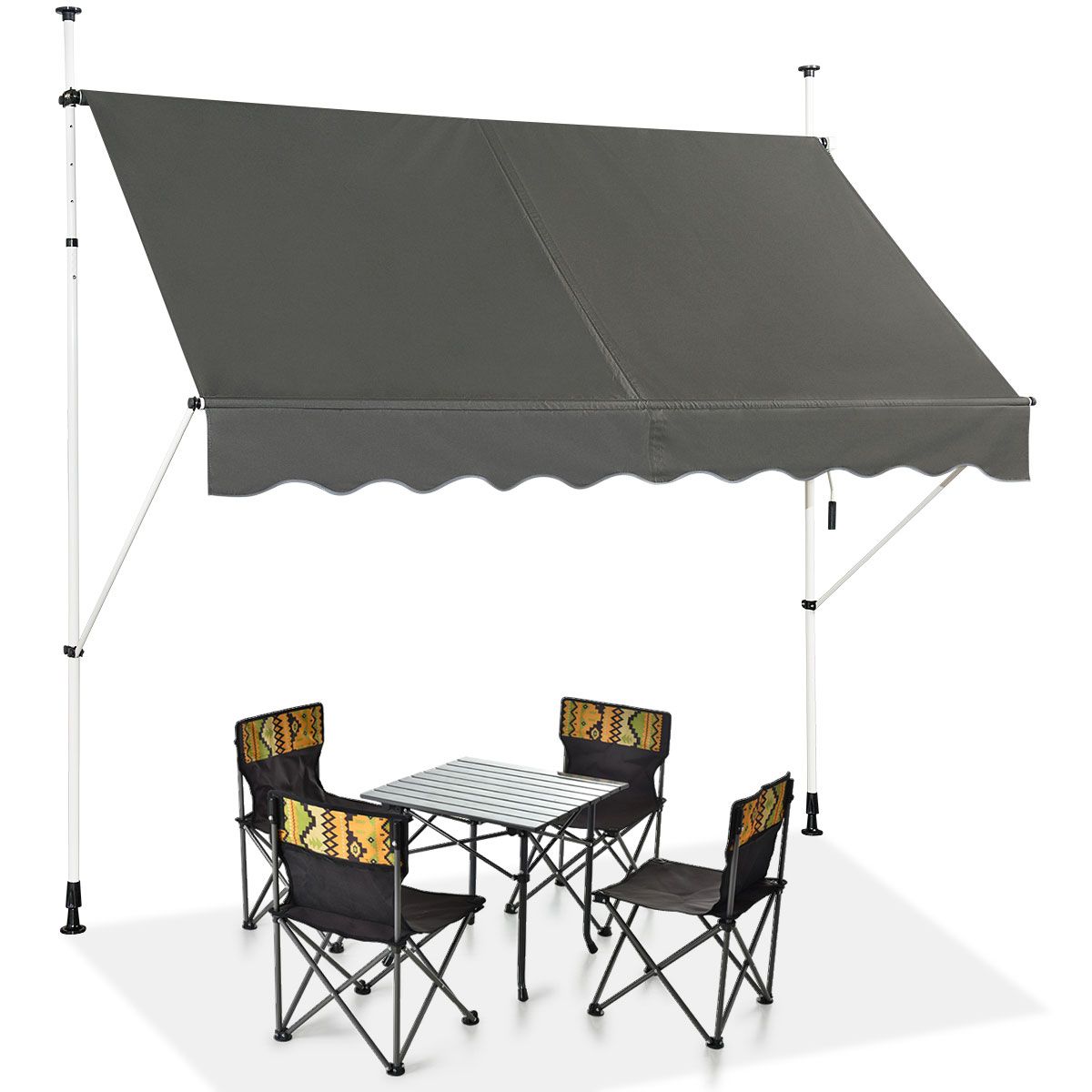 Coast Zonneluifel met Slinger - Waterdicht - 250 x 120 cm - Grijs