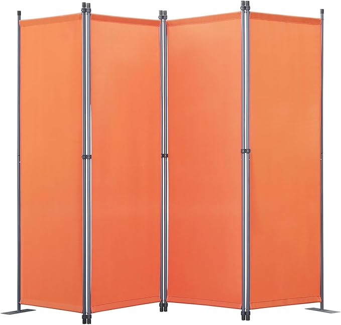 Angel Kamerscherm 4 Panelen - Oranje - Ruimteverdeler en Privacy Scherm
