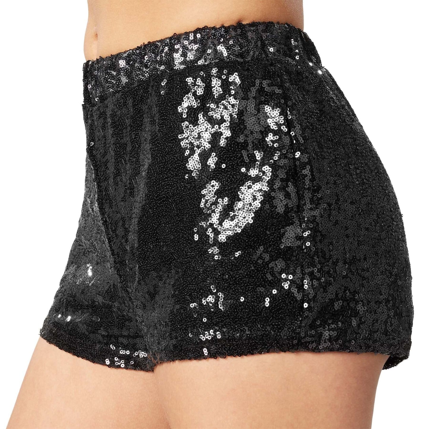 paillettenshort zwart - maat S - lengte 28 cm