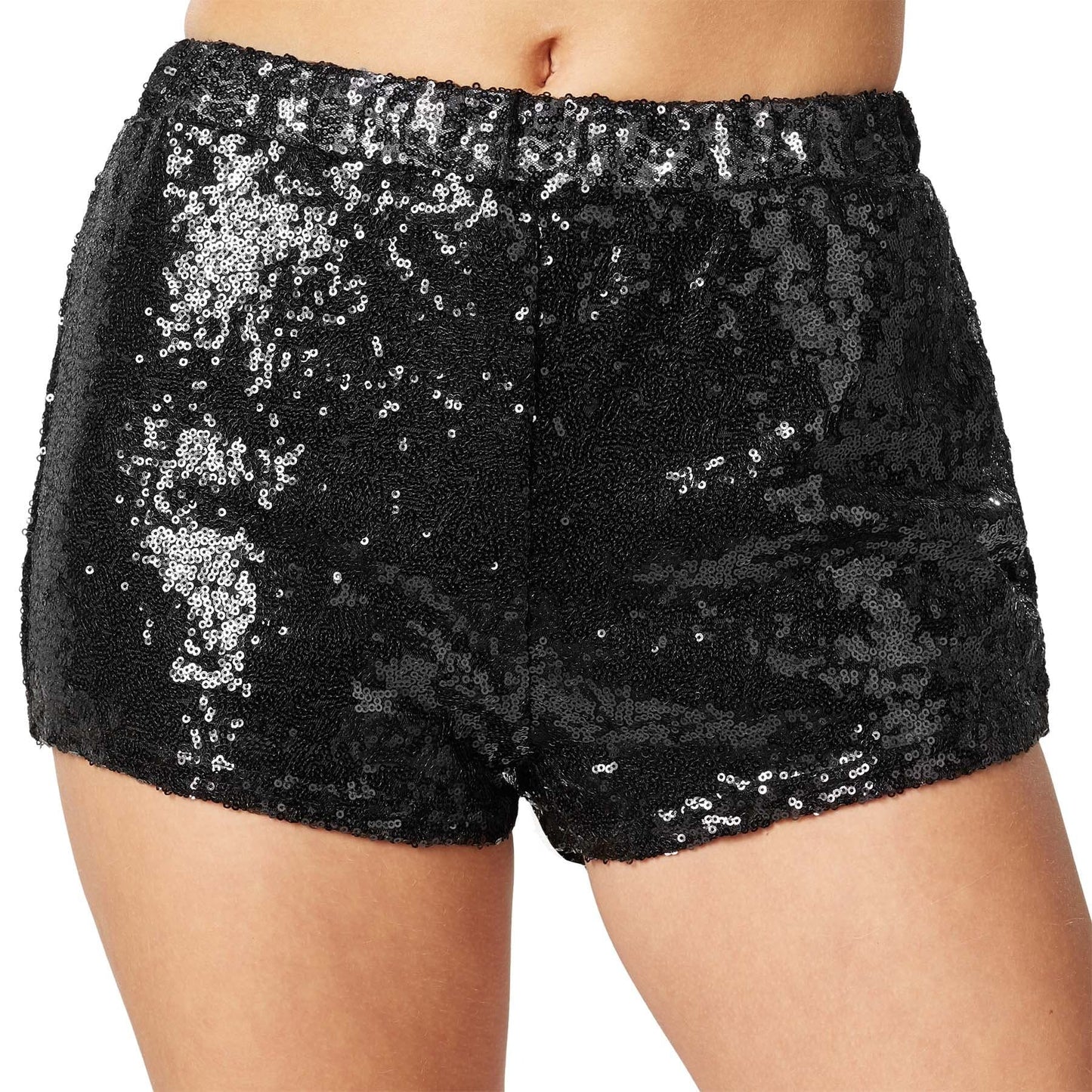paillettenshort zwart - maat S - lengte 28 cm