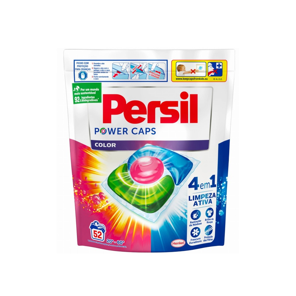 Persil 4-in-1 Color Power Caps 52 stuks – krachtige vlekverwijdering voor bonte was