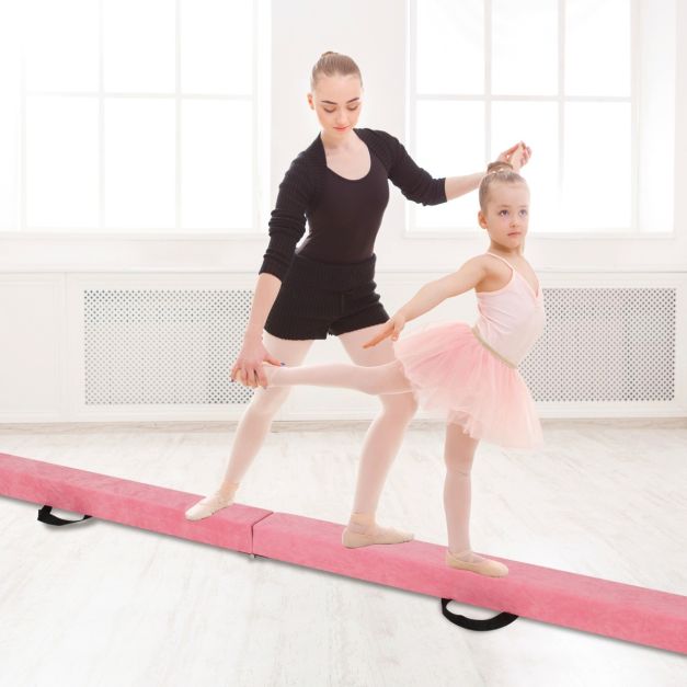 Coast Evenwichtsbalk - Opvouwbaar - Schuim - Hout - Gymnastiek - 240cm - Roze