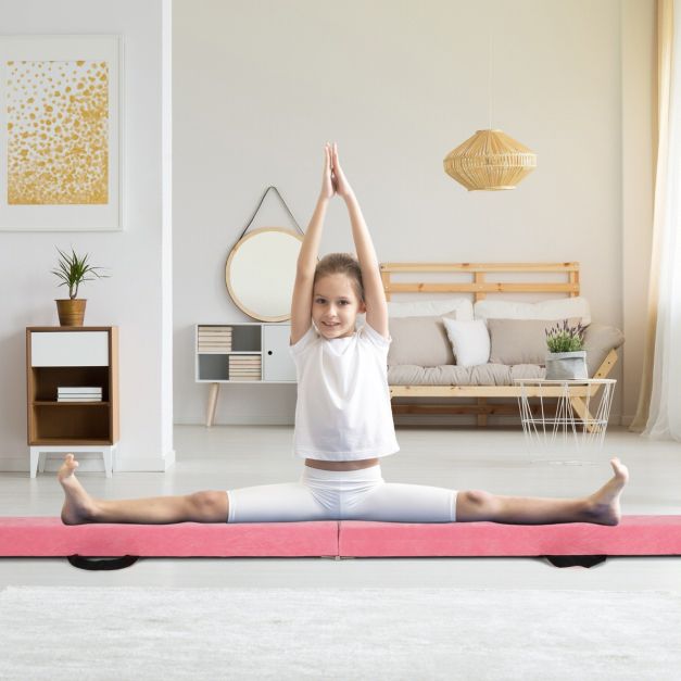 Coast Evenwichtsbalk - Opvouwbaar - Schuim - Hout - Gymnastiek - 240cm - Roze