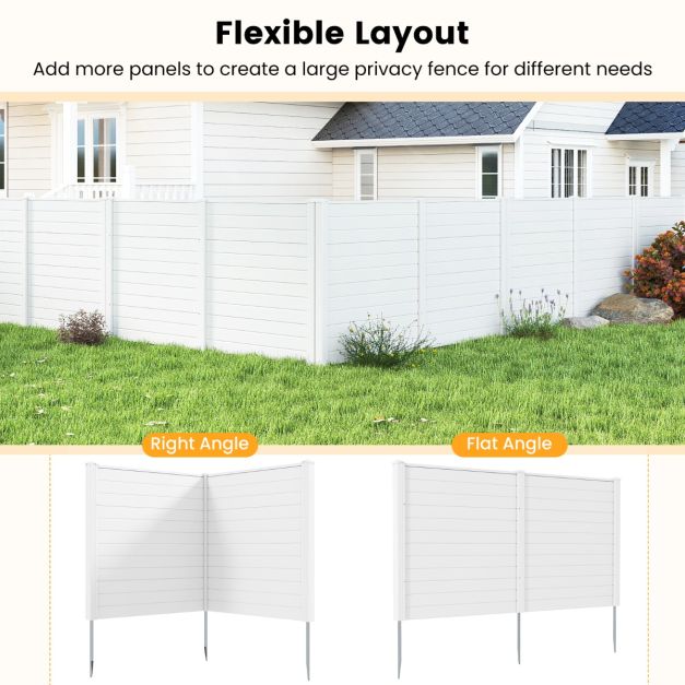 Coast Schermhek - Tuinomheining - 2-delig - 123 x 123 cm - Wit Zwart