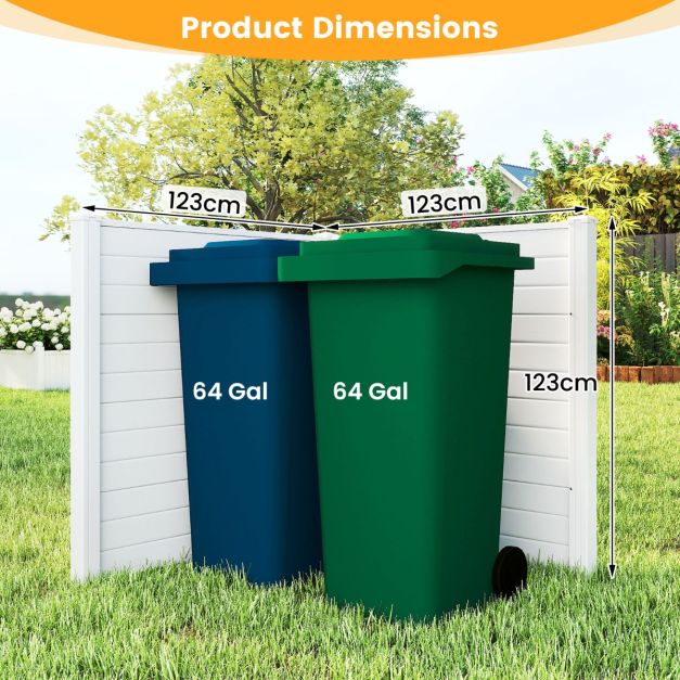 Coast Schermhek - Tuinomheining - 2-delig - 123 x 123 cm - Wit Zwart