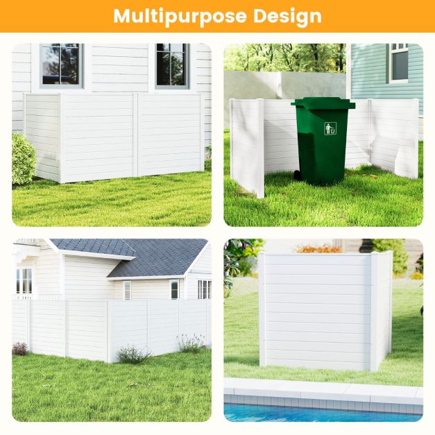 Coast Schermhek - Tuinomheining - 2-delig - 123 x 123 cm - Wit Zwart