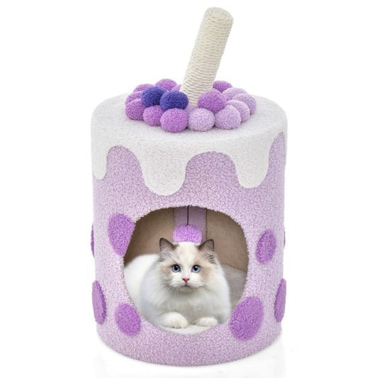 Coast Huismand - Draaibare Krabpaal - Speeltje - 67 x 37 x 37 cm - Paars & Wit
