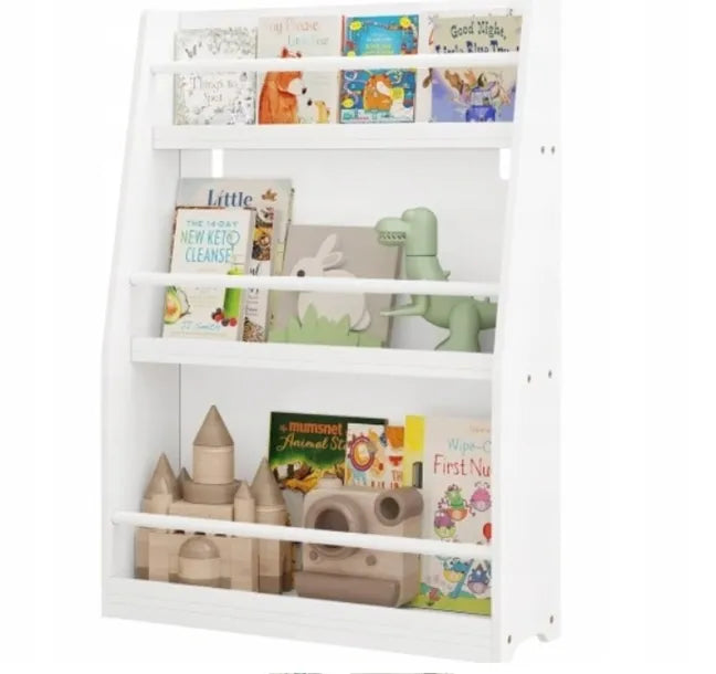 WOLTU Kinderboekenrek Wit - 58,5 x 18 x 81 cm - 3 Vakken - MDF