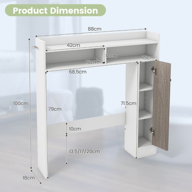 Coast Toiletkast ombouw - 88 x 18 x 100 cm - Wit