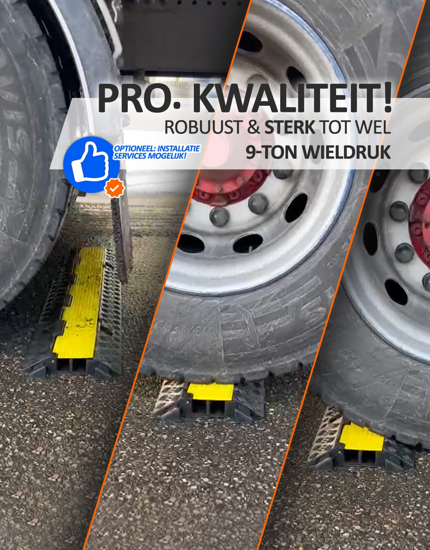 Max Kabelbrug 2-Kanalen Kabelgoot 100 cm – Zwart/Geel – Rubber – 30 x 35 mm