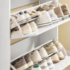 SoBuy Smalle Schoenenkast met 2 Kleppen - Schoenentipper Zwart FSR78-L-W 75 x 24 x 96 cm