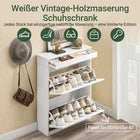 SoBuy Smalle Schoenenkast met 2 Kleppen - Schoenentipper Zwart FSR78-L-W 75 x 24 x 96 cm