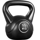 Yaheetech Kettlebell 10 kg – 26 x 22 x 30 cm – Voorzien Van Brede Ergonomische Handgreep En Platte Basis En Vloerbeschermende Kunststof Schaal – Voor Krachttraining En Thuisgebruik – Zwart Kunststof En Beton