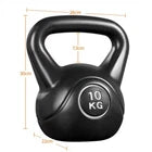 Yaheetech Kettlebell 10 kg – 26 x 22 x 30 cm – Voorzien Van Brede Ergonomische Handgreep En Platte Basis En Vloerbeschermende Kunststof Schaal – Voor Krachttraining En Thuisgebruik – Zwart Kunststof En Beton