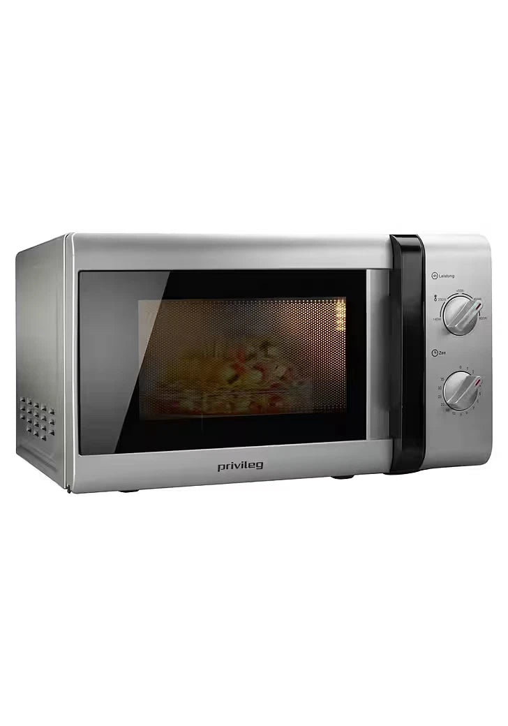 Privileg – Solo Magnetron – 44x33x25,8 cm – Wit Metaal & Kunststof – 800 Watt & 20 Liter – 5 Vermogensniveaus & Ontdoooifunctie – Compacte Keukenmagnetron – MM820CTB-PM