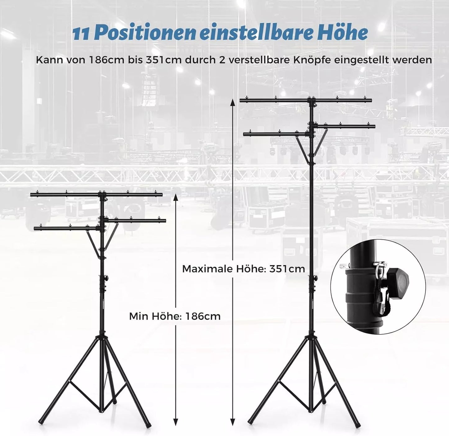 Coast LED-Lichtstatief met Verstelbare Hoogte - 186 tot 351 cm