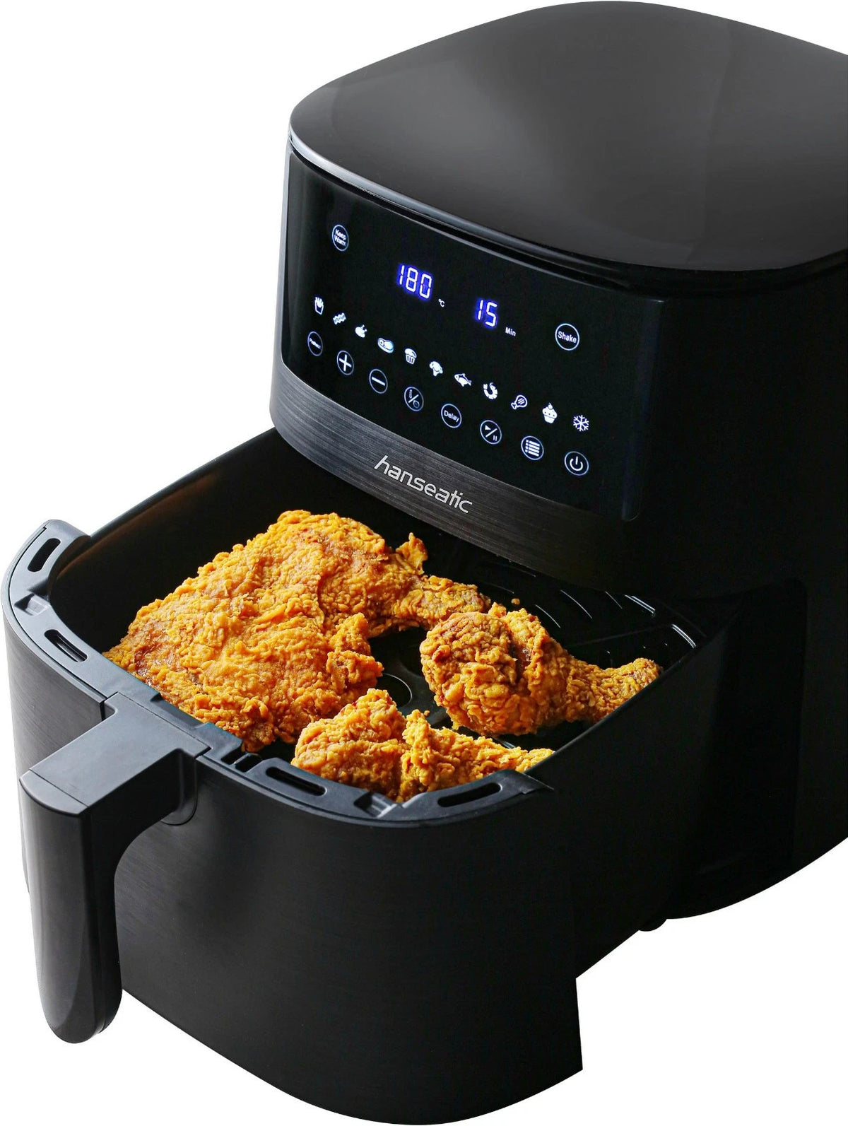 Hanseatic Airfryer 6,5L - 1650W - Zwart - Multikocher - 10 Programma’s - 34x30x40 cm