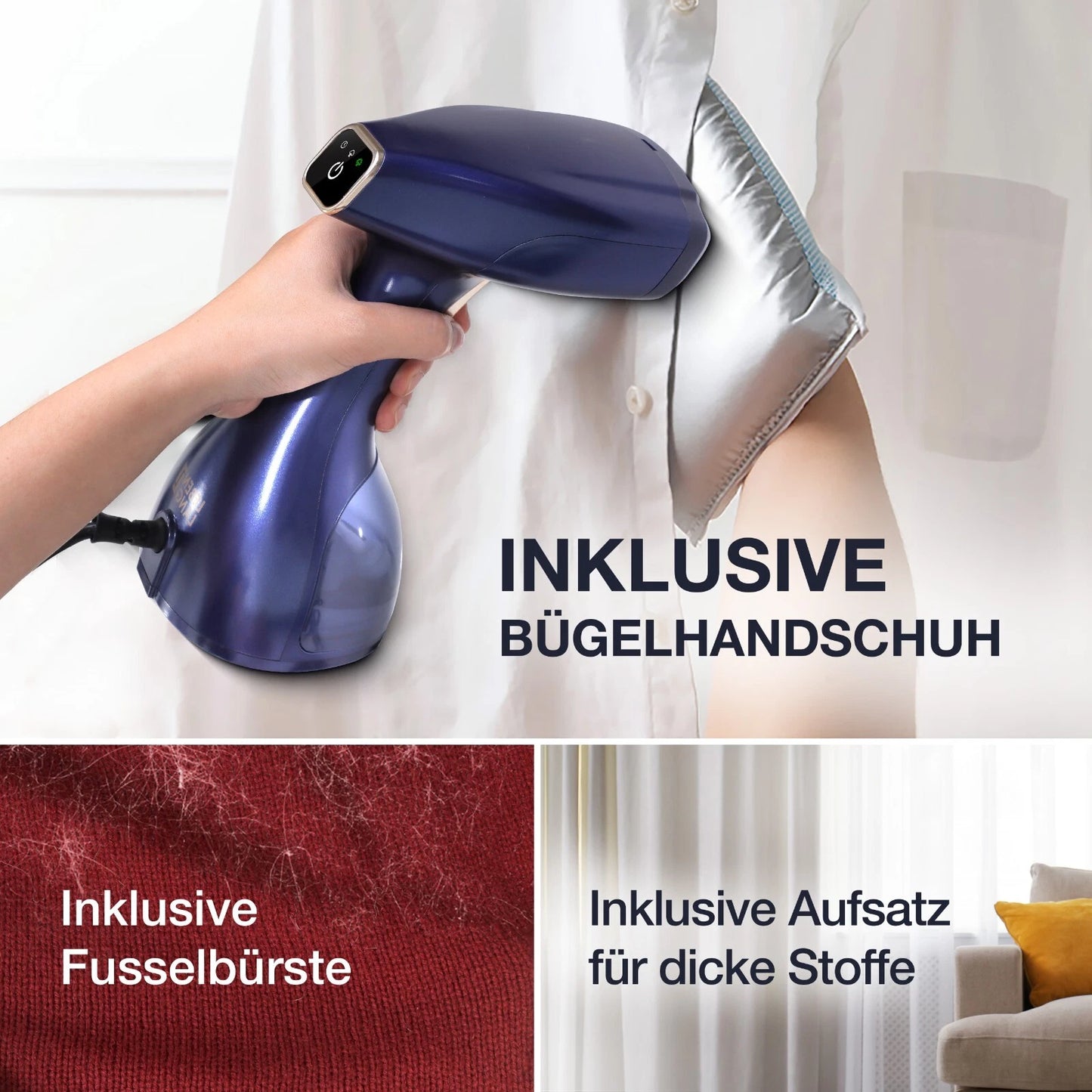 Lebenlang Kledingstomer - 1500W - 300 ml - Handschoen - Blauw