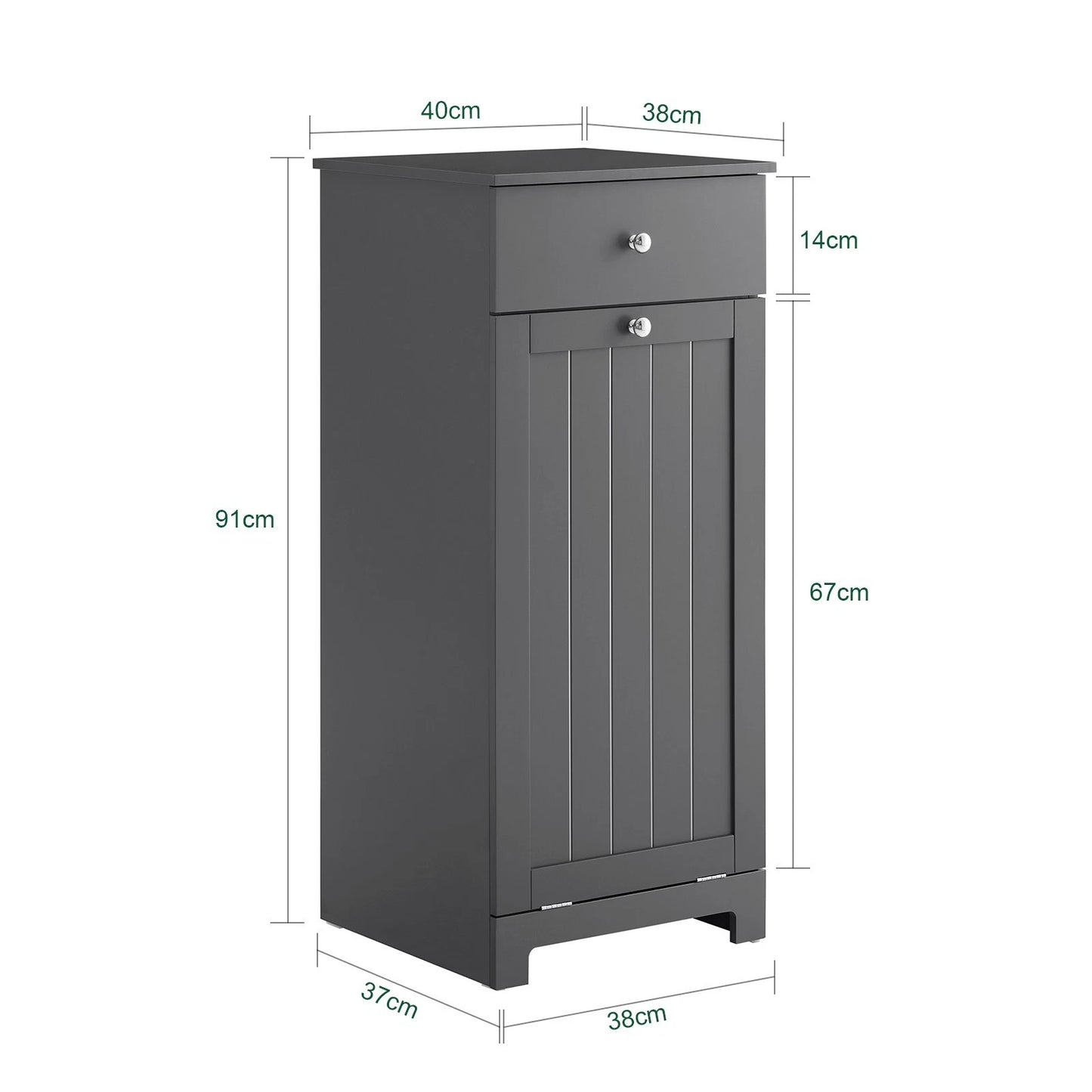 SoBuy Waskast - Wasmand - Lade - Grijs - 40x38 cm