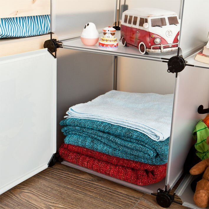 SoBuy Kinderboekenkast - Kinderrek voor Boeken en Speelgoed - 6 boxen - 38 x 38 x 38 cm