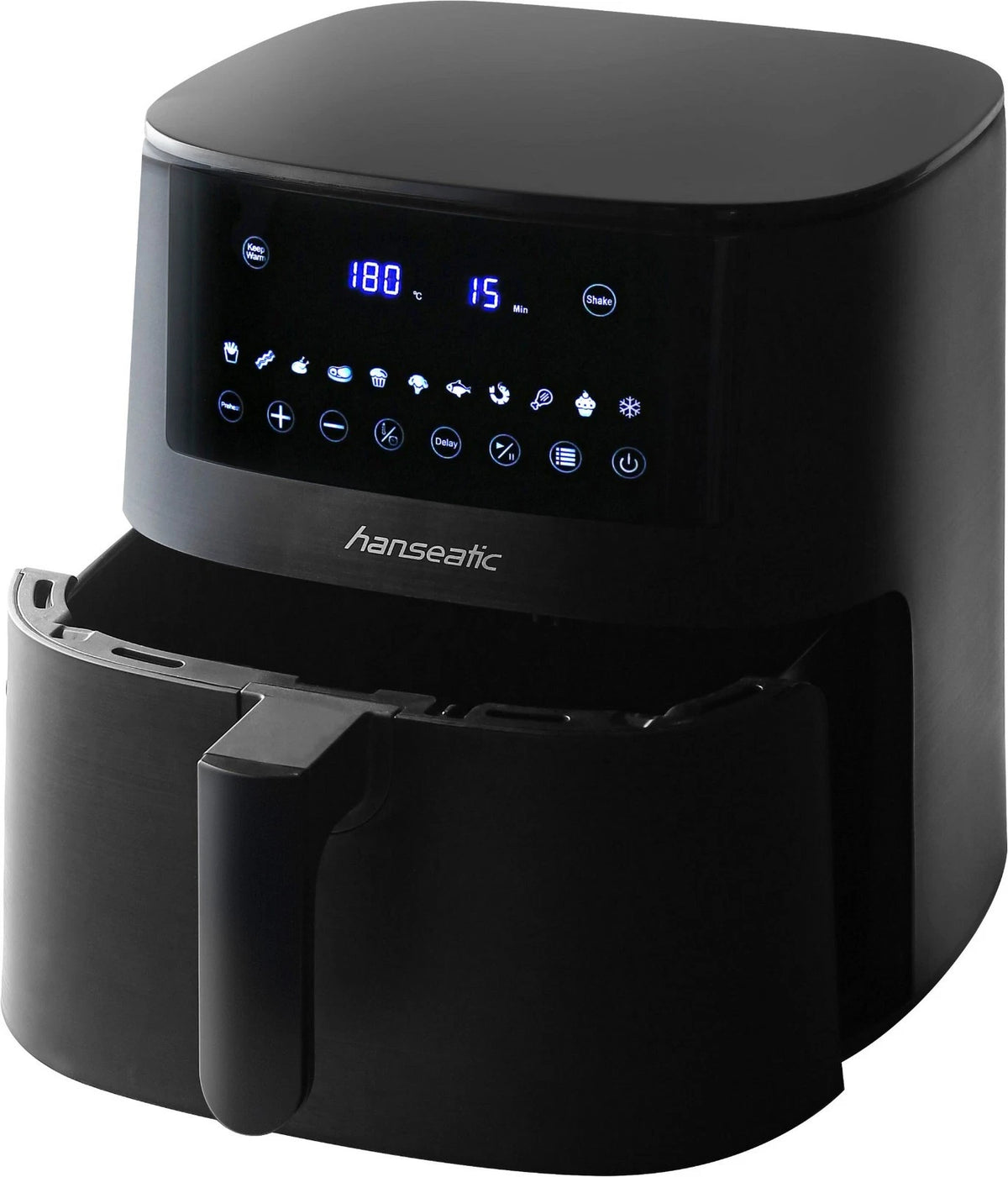 Hanseatic Airfryer 6,5L - 1650W - Zwart - Multikocher - 10 Programma’s - 34x30x40 cm