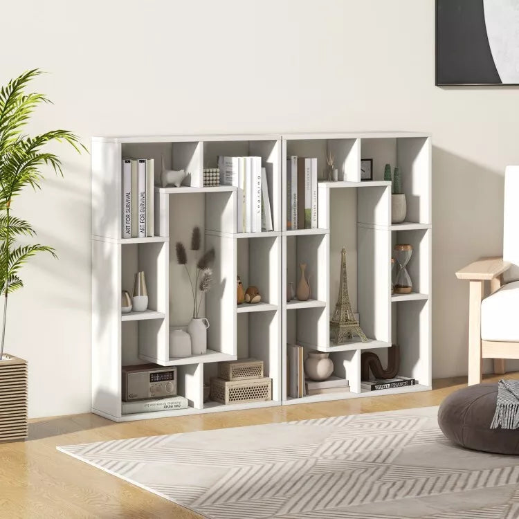 Coast Boekenkast - 7 Vakken - Anti-Kantelontwerp - 61 x 20 x 90 cm - Wit