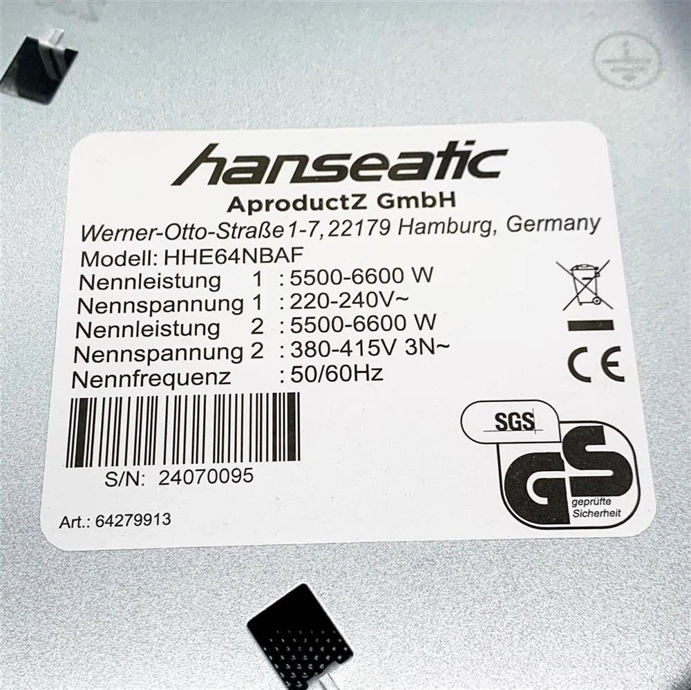 Hanseatic – Elektrische Kookplaat met Touch Control – 60 cm & 6600 Watt – Met Timer & Kinderslot – Voor Inbouw & SCHOTT Glas – Zwart Keramiek