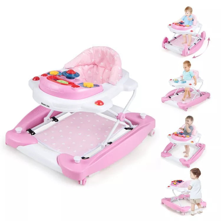 Coast Baby Loopwagen - Opvouwbaar - 6 x 1 - Verstelbaar hoogte - 71 x 61 x 50 cm - Roze