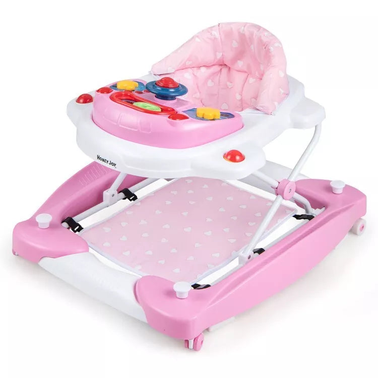 Coast Baby Loopwagen - Opvouwbaar - 6 x 1 - Verstelbaar hoogte - 71 x 61 x 50 cm - Roze