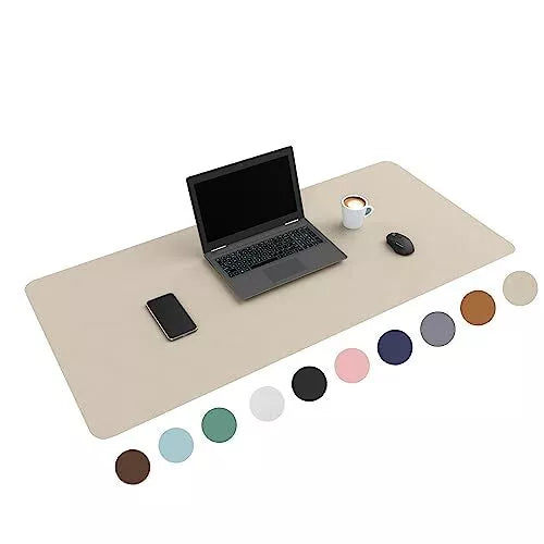 Bureau Muismat 120x60 – Kunstleer Desk Pad – Bureau Organizer & Onderlegger – Beige