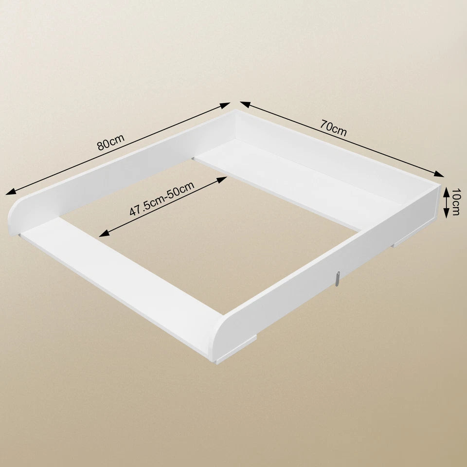 Woltu Aankleedkussen - Opzet - 80 x 70 x 10 cm - MDF - Wit - Babytafel