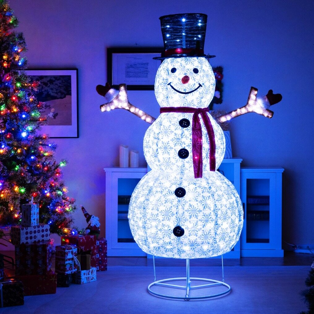Coast SnowGlow Kerst Sneeuwpop 184 cm Wit met LED Verlichting – 200 Lampjes