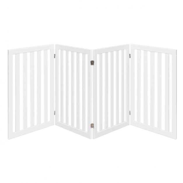 Coast - 4-Pans Dierenhek voor Kleine en Middelgrote Huisdieren - 89 cm - Wit
