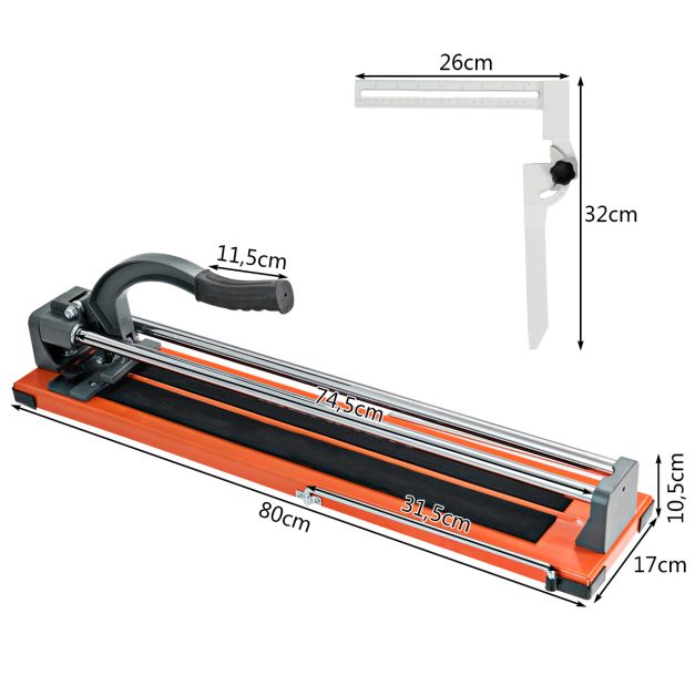 Coast tegelsnijder - handmatig- verwijderbare schaal - professioneel - snijlengte 610 mm - ijzer - oranje