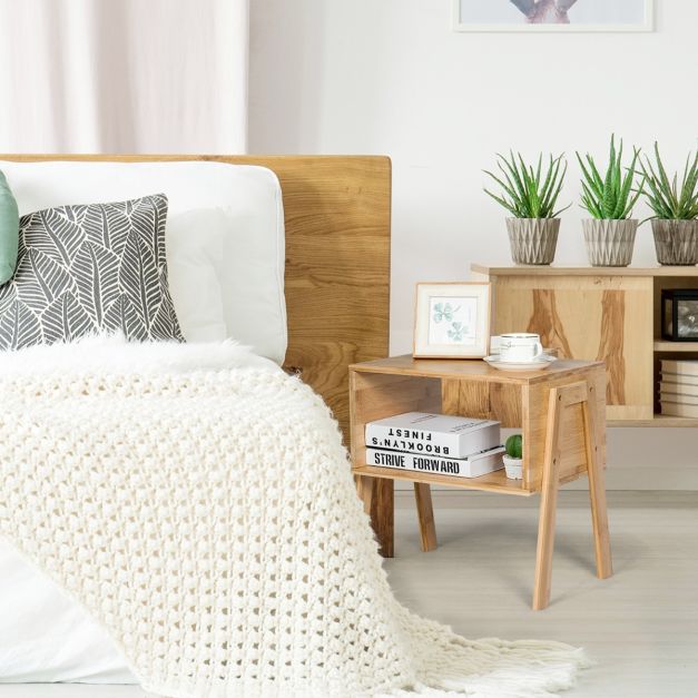 Coast Set van 2 Nachtkastjes - Met Open Compartiment - Bamboe - 43 x 29 x 42 cm