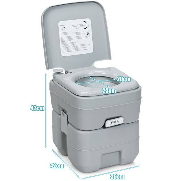 Coast Draagbaar Toilet – 20L – Afneembare Afvaltank – 42 x 36 x 43 cm