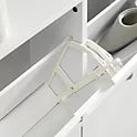 SoBuy Schoenenkast FSR100-W – Voorzien Van Vier Kantelbare Laden En Uitgesneden Handgrepen En Stabiele Metalen Poten – Voor Gang En Hal – Wit Mdf En Metaal – 100 x 19 x 91 cm