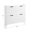 SoBuy Schoenenkast FSR100-W – Voorzien Van Vier Kantelbare Laden En Uitgesneden Handgrepen En Stabiele Metalen Poten – Voor Gang En Hal – Wit Mdf En Metaal – 100 x 19 x 91 cm