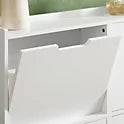 SoBuy Schoenenkast FSR100-W – Voorzien Van Vier Kantelbare Laden En Uitgesneden Handgrepen En Stabiele Metalen Poten – Voor Gang En Hal – Wit Mdf En Metaal – 100 x 19 x 91 cm