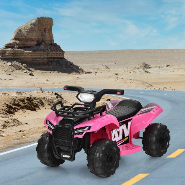 Coast Elektro Kinderquad met opslagruimte mini elektroquad met muziek voor kinderen 44 x 66 x 42 cm roze + zwart